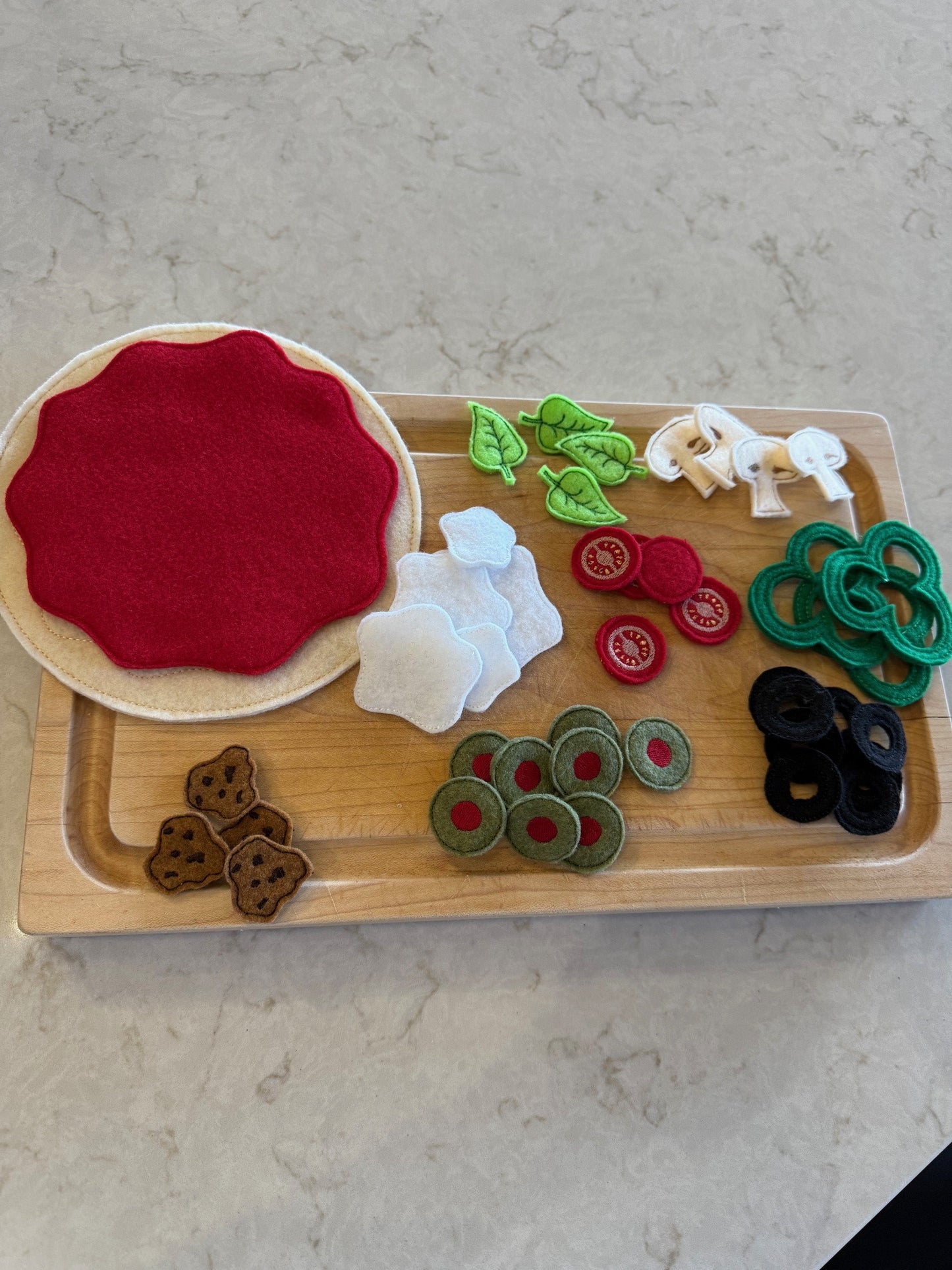 Play Food -Additional Pizza Toppings Machine Embroidery Pattern